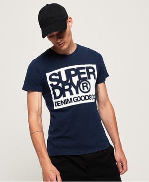 Superdry Denim Goods Co Férfi Pólók Sötétkék | MJNHL7584